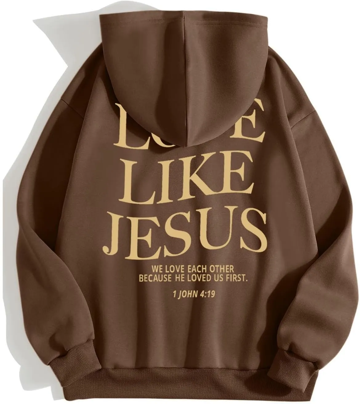 Love Like Jesus Graphic Christian Hoodies for Women Girls Bible Verse Oversized Long Sleeve Pocket Y2K Sweatshirt