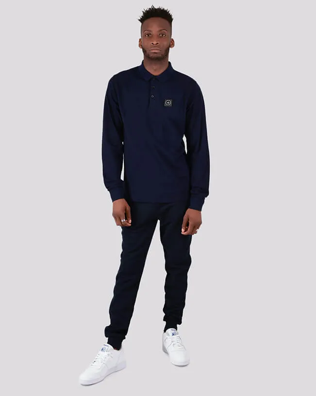 Marshall Artist Long Sleeved Siren Polo in Navy