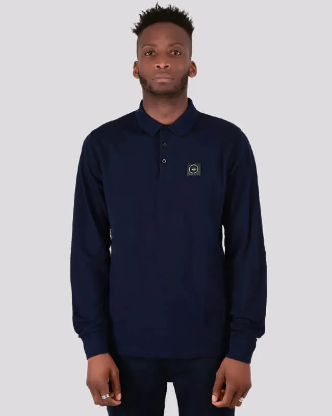 Marshall Artist Long Sleeved Siren Polo in Navy