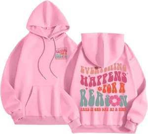 Meet Me at The Ocean Graphic Preppy Hoodies for Women Girls Cute Trendy Oversized Sweatshirts Long Sleeve Y2K Pullover Tops