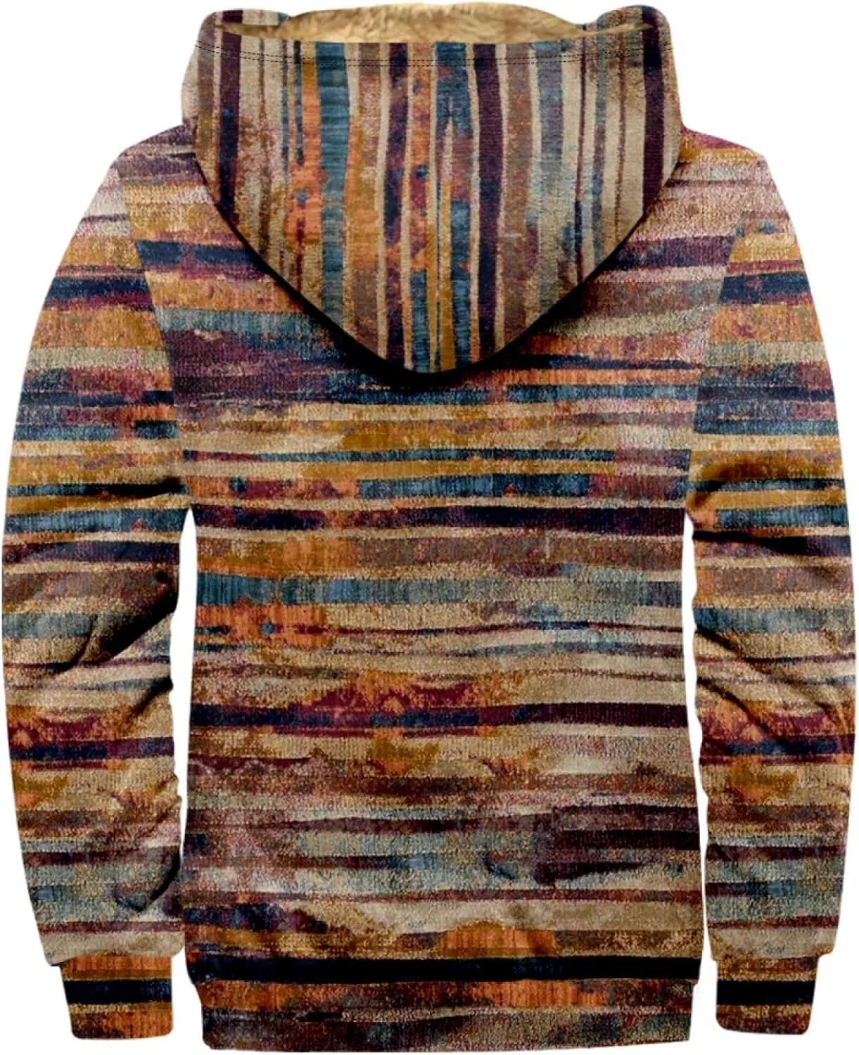Men Coats Winter With Hood Fleece Lined Zipper Coat Thick Oversized Graphic Sport Jacket