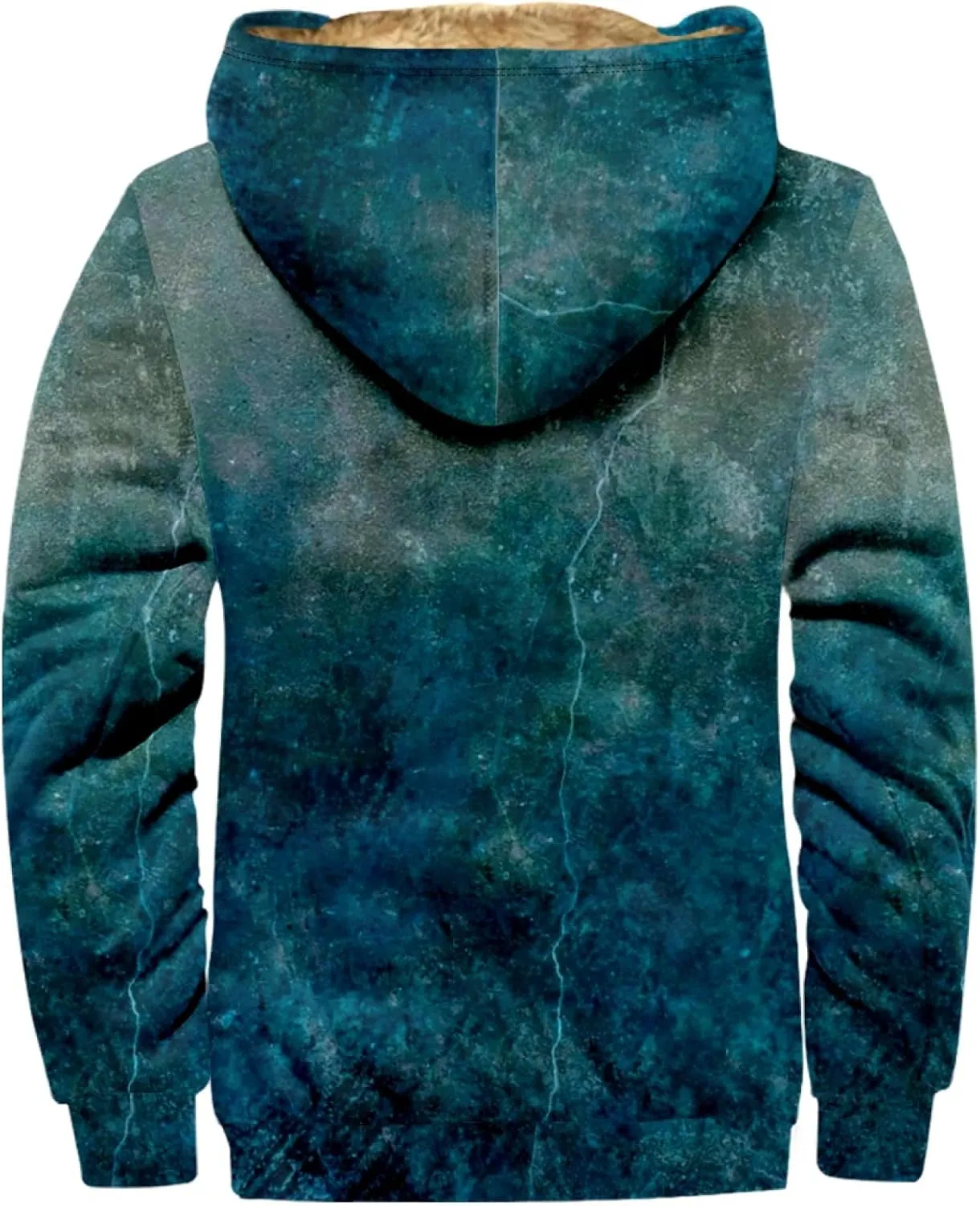 Men Coats Winter With Hood Fleece Lined Zipper Coat Thick Oversized Graphic Sport Jacket