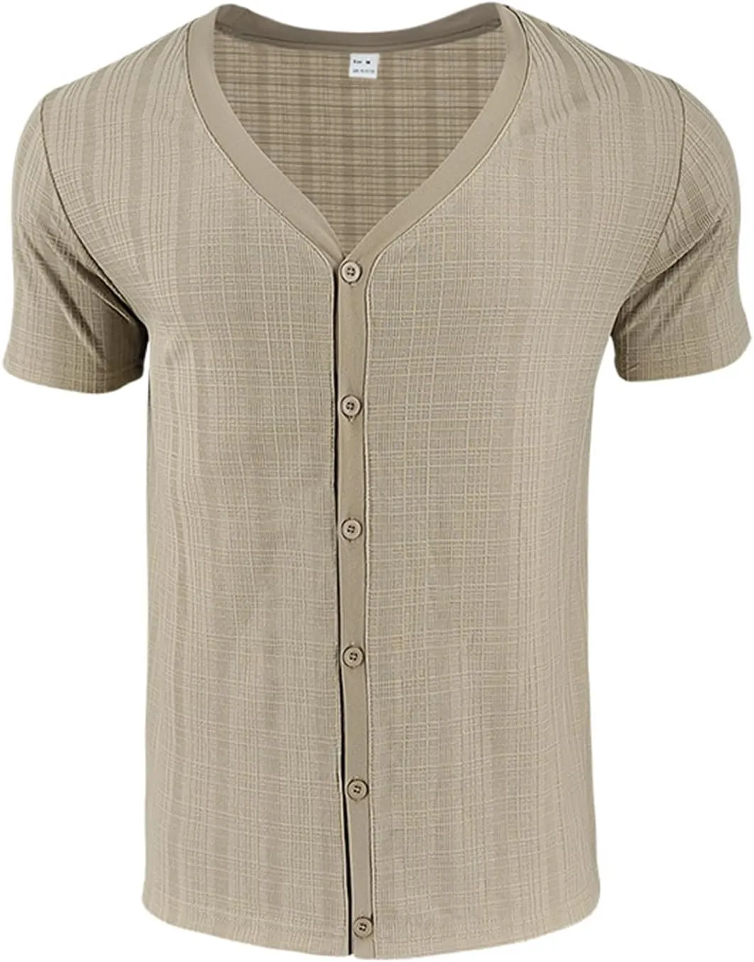 Men Viscose Pajama Top Button Up for Sleep, or Casual V Neck Short Sleeve, Breathable Summer Cardigan Style
