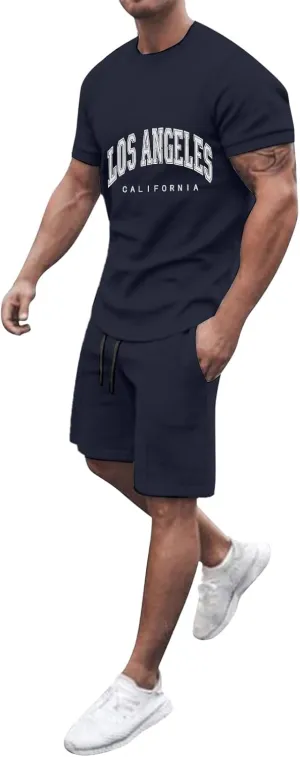 Men's 2 Piece Outfits Athletic Tropical Suits Summer Short Suits Outfit with Pocket 2024 Tracksuit Sportswear Hawaiian Board Shorts