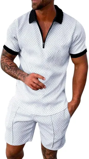 Men's 2 Piece Outfits Short Tracksuits Summer Beach T-Shirt Top Hawaiian Matching Shirt and Shorts Set Mens Novelty Button Down Shirts
