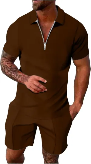 Men's 2 Piece Outfits Summer Matching Letter Print Short Sets Fashion Sport Tracksuits Vacation Beach Sets Mens Work Utility Tshirts