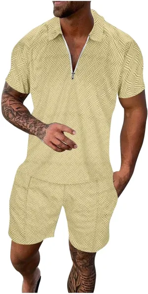 Mens 2 Piece Sets Outfits Summer Short Sleeve Shirt and Shorts Tracksuits Set Hawaiian Beach Wear Vacation Outfit 2024 Fashion Clothes