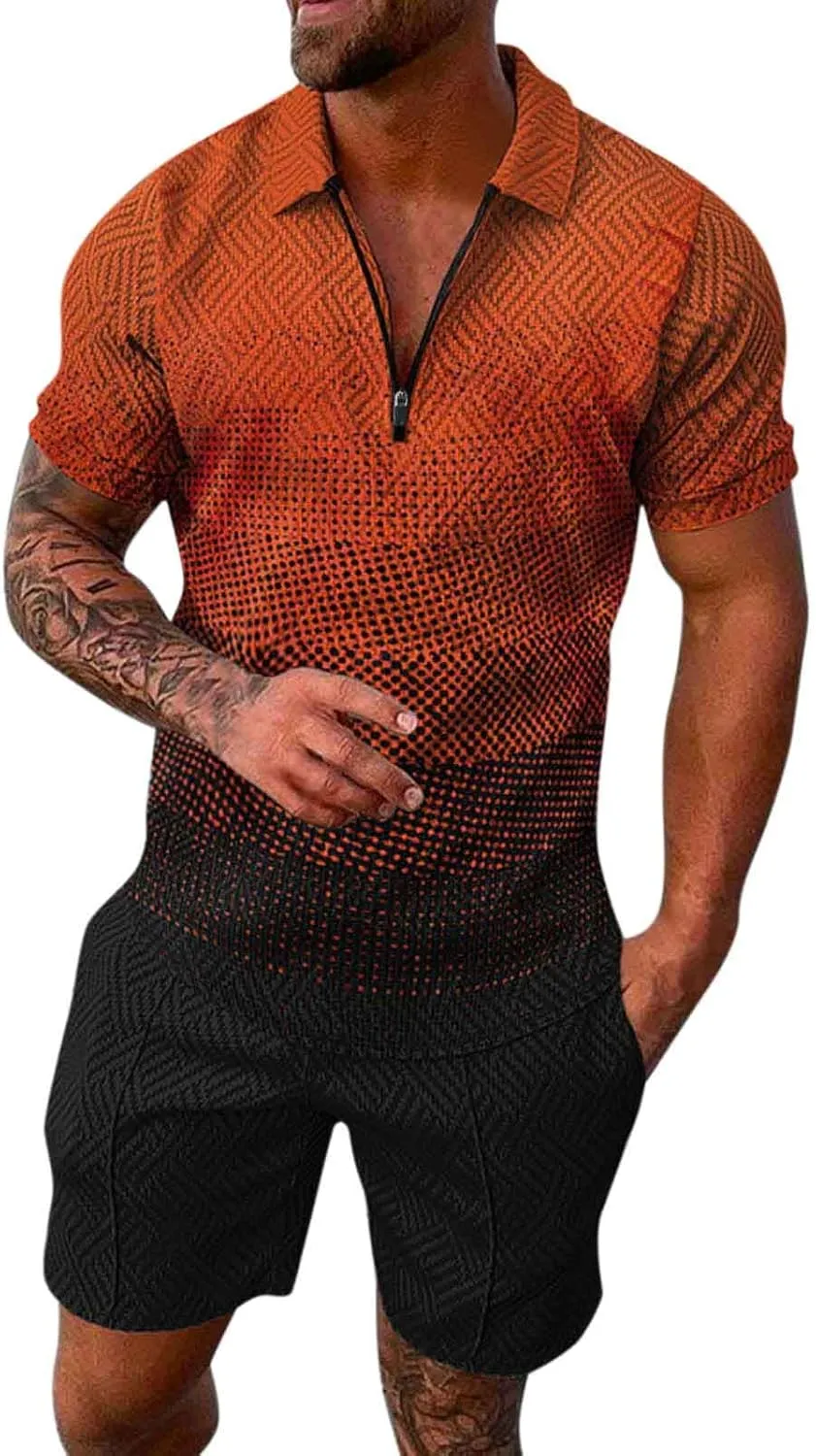 Men's 2 Pieces Hawaiian Casual Outfits Set Short Sleeve Crew Neck Shirts and Short Summer Beach Vacation Sets Mens Tank Topsmens Tank Tops