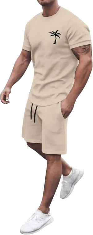 Men's Casual Matching Polo Shirts and Short Sets Summer Beach Outfits Casual Short Sets 2 Piece Muscle Tracksuits Tactical Short Pants