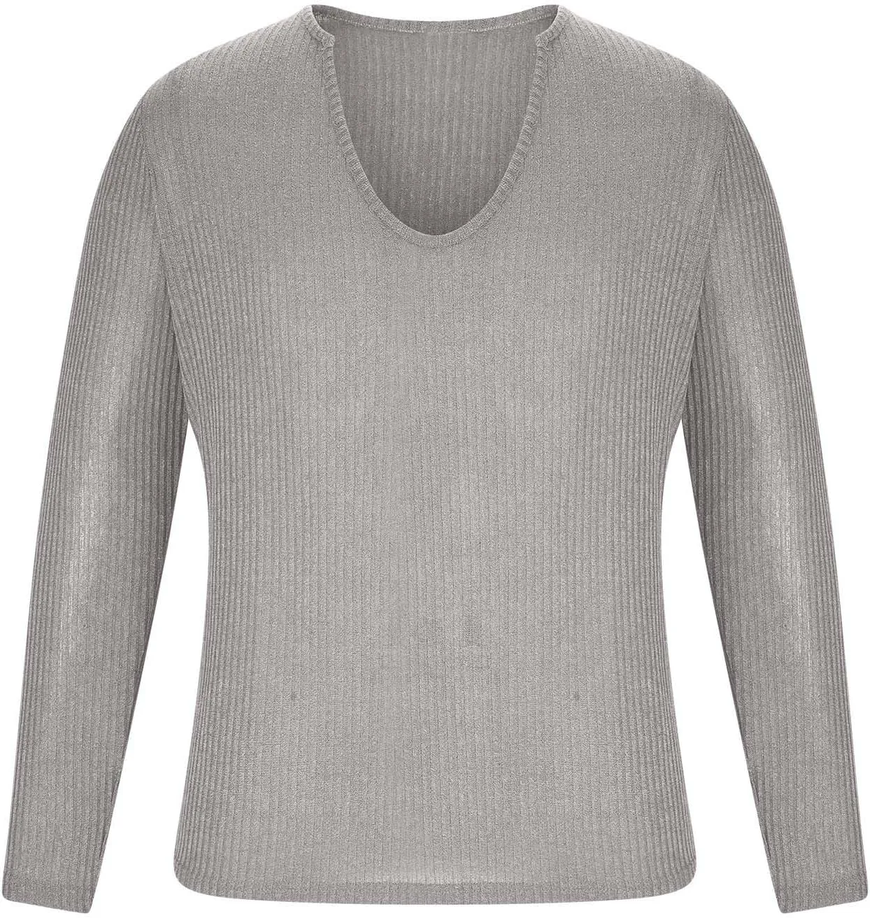 Men's Casual Slim Fit Deep V-Neck Pullover Long Sleeve Knitted Pullover Sweaters Top Lightweight Vintage Knitwear