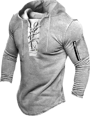 Men's Casual T Shirt Hoodies Shirts Long Sleeve Casual Workout Sport Hoodie T Shirt Pullover Top Work Shirt, M-3XL