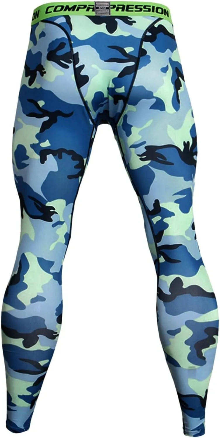 Mens Compression Pants for Sports Athletic Stretchy Quick Dry Running Leggings Slim Workout Gym Leggings Seamless