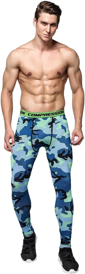 Mens Compression Pants for Sports Athletic Stretchy Quick Dry Running Leggings Slim Workout Gym Leggings Seamless