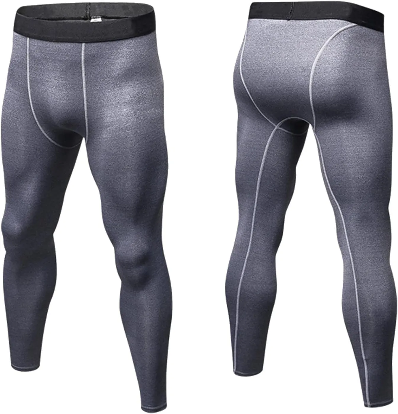 Men's Compression Pants Seamless High Waist Athletic Leggings Base Layer Fitness Quick Dry Workout Tights Gym Leggings