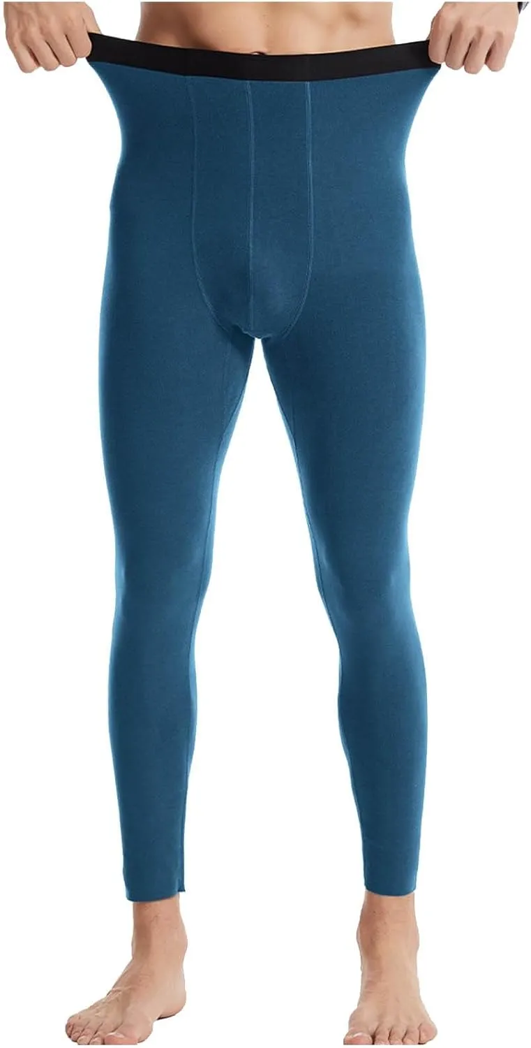 Men's Compression Pants Winter Fleece Warm Leggings Stretch Pajama Bottoms Athletic Workout Running Tights Leggings