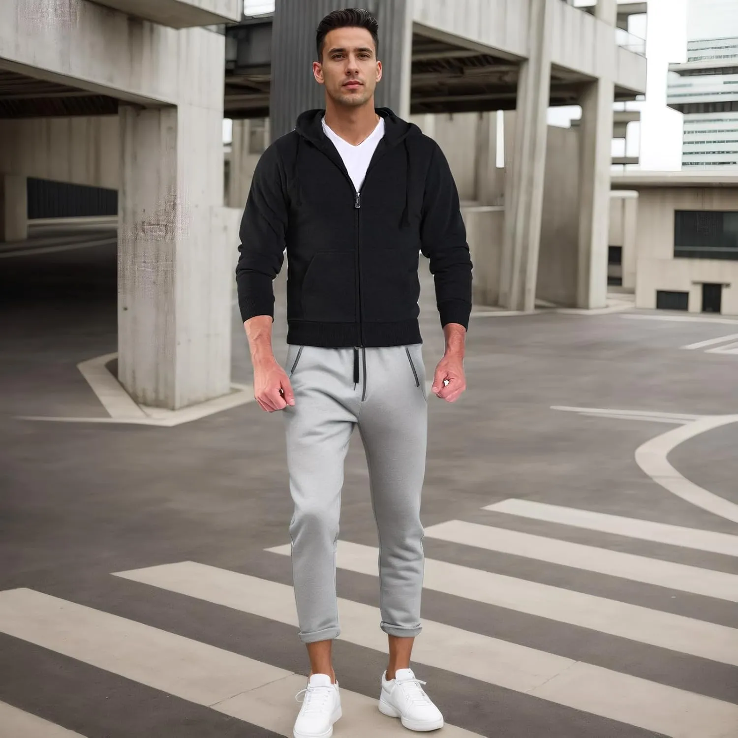 Men's Fashion Hoodies & Sweatshirts Sleeve Fleece Pullover Hooded Hoodies Vintage Sweatshirt Hoodies For Men Zip Up