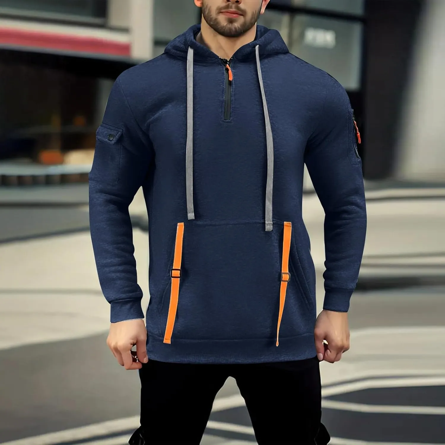 Men's Fashion Zip Up Hoodie with Pockets