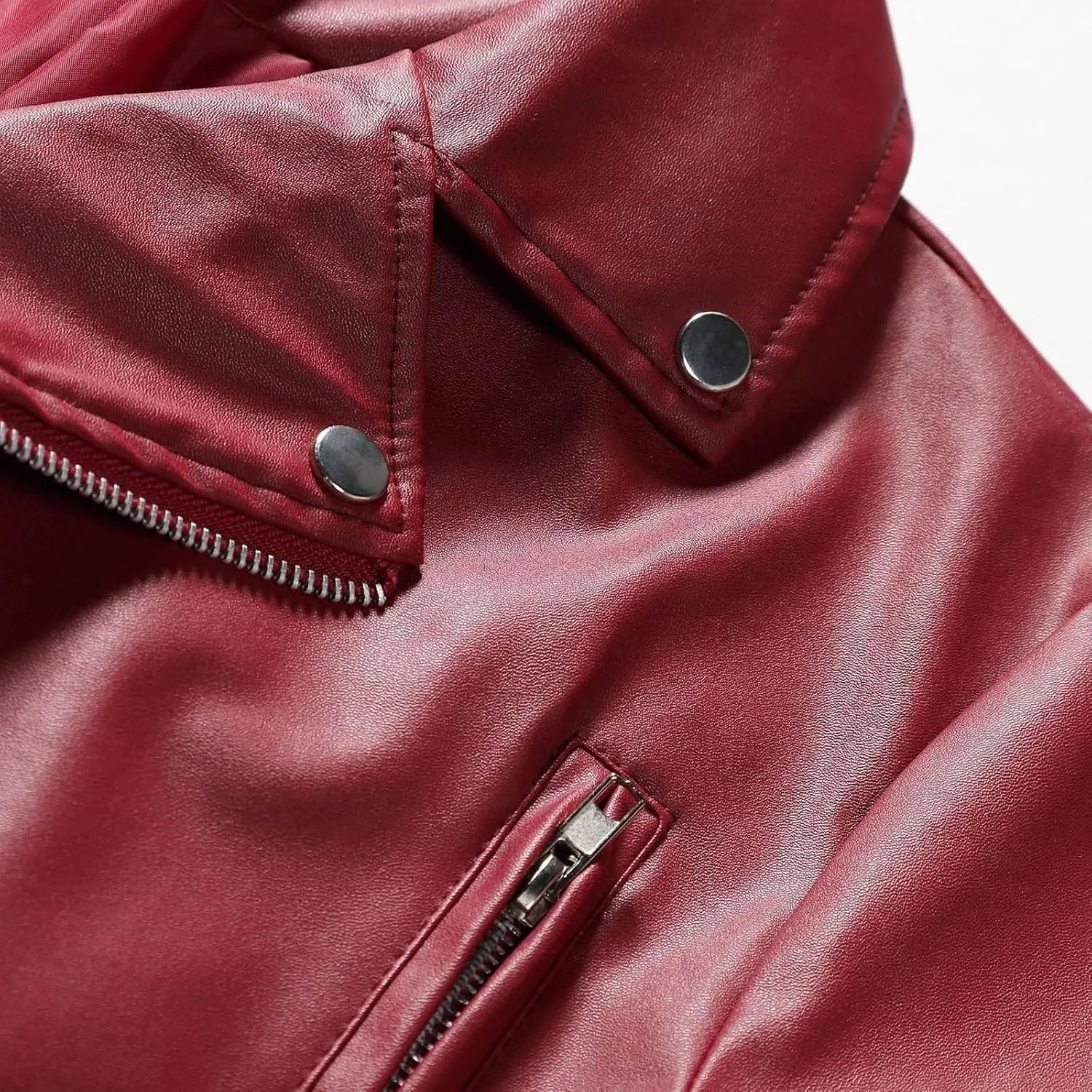 Mens Faux Leather Jacket Slim Fit Casual Lapel Asymmetric Zip Up Bomber Motorcycle Jacket Biker Coat Blazer Jacket
