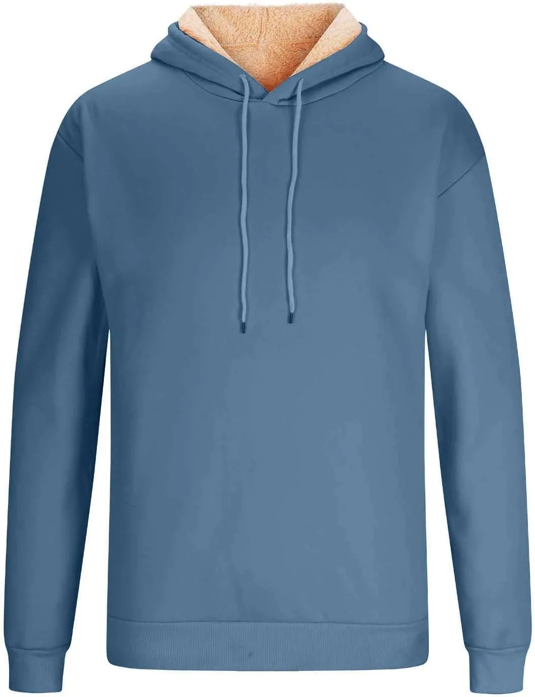 Mens Fleece Pullover Fleece Lined Heavy Weight Hoodie Heavy Duty Winter Hooded Sweatshirt Thermal Warm Sweatshirts