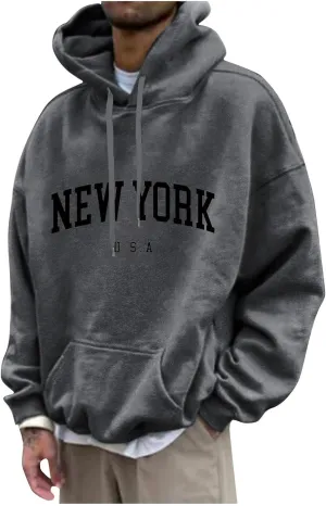 Men's Graphic Hoodies Letter Print Techwear Y2k Hoodie Long Sleeve Streetwear Unisex Casual Hoodies, M-3XL