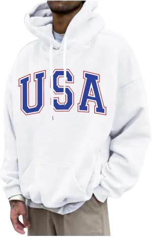 Men's Graphic Hoodies Pullover Color Block Fleece Long Sleeve Sweatshirt Tops With Pocket Hoodies, M-6XL