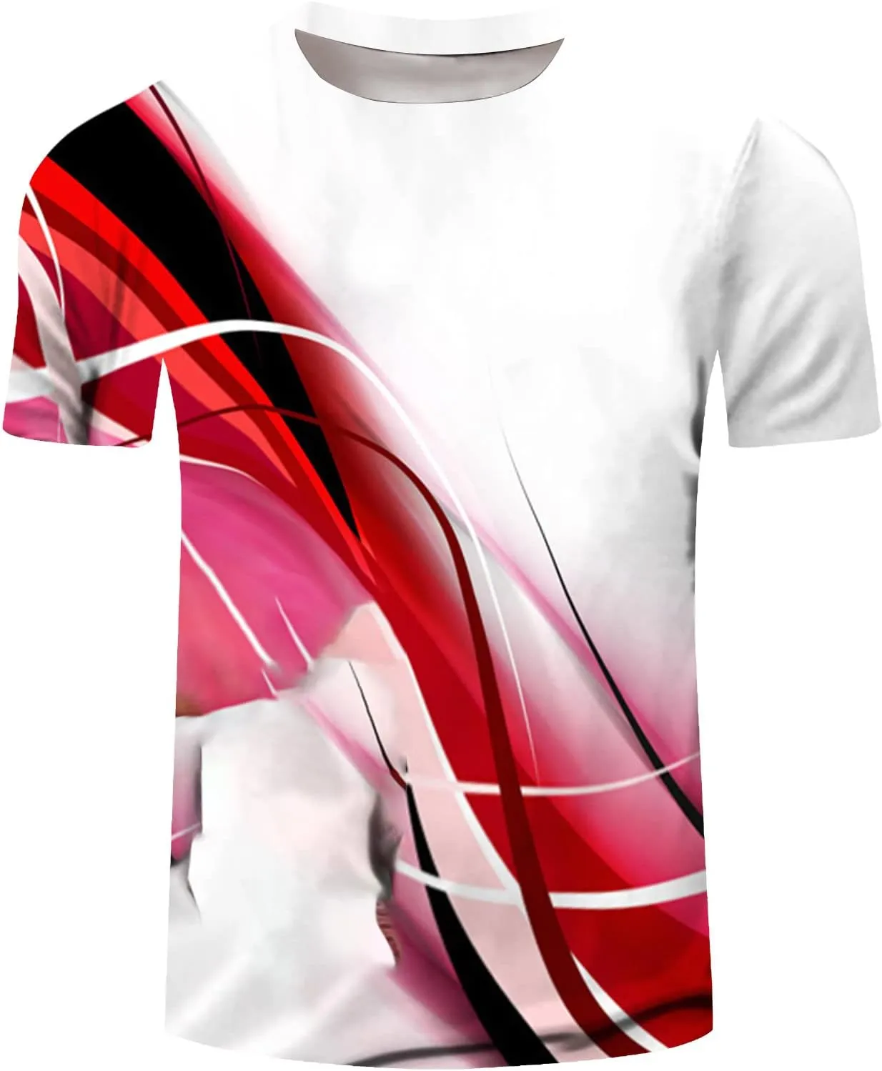 Mens Graphic T-Shirts Funny Digital Print Short Sleeve Shirts Slim Fit Graphic Summer Y2K Shirt Crewneck Western Tops