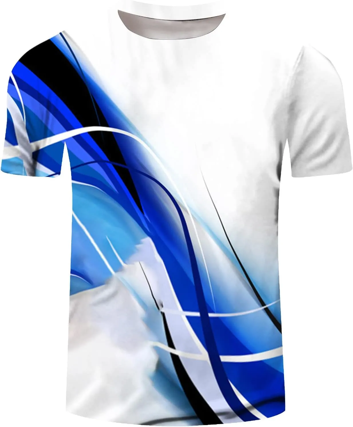 Mens Graphic T-Shirts Funny Digital Print Short Sleeve Shirts Slim Fit Graphic Summer Y2K Shirt Crewneck Western Tops