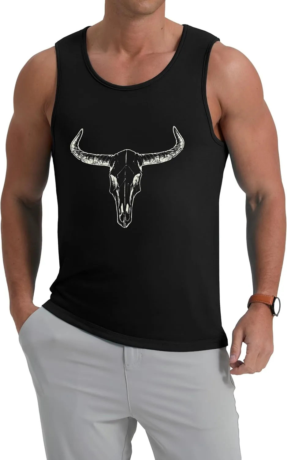Mens Graphic Tank Tops Crewneck Gym Muscle Beach Hawaii Sleeveless Shirts