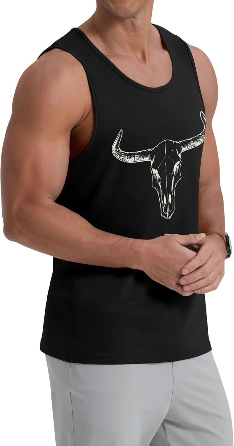Mens Graphic Tank Tops Crewneck Gym Muscle Beach Hawaii Sleeveless Shirts