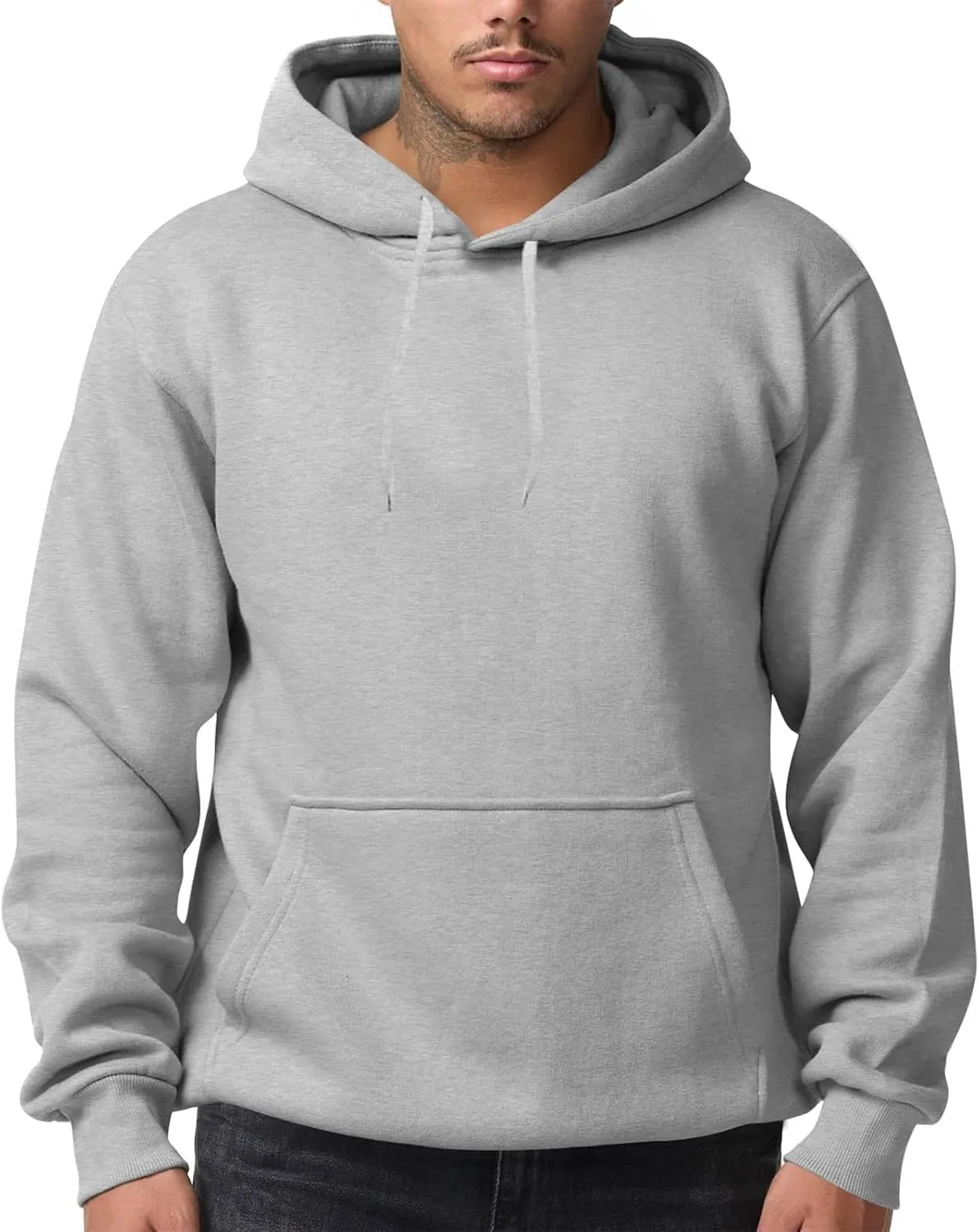 Mens Hoodies Pullover Fleece Lined Oversized Hoodie Casual Loose Long Sleeve Drawstring Hooded Sweatshirt with Pockets