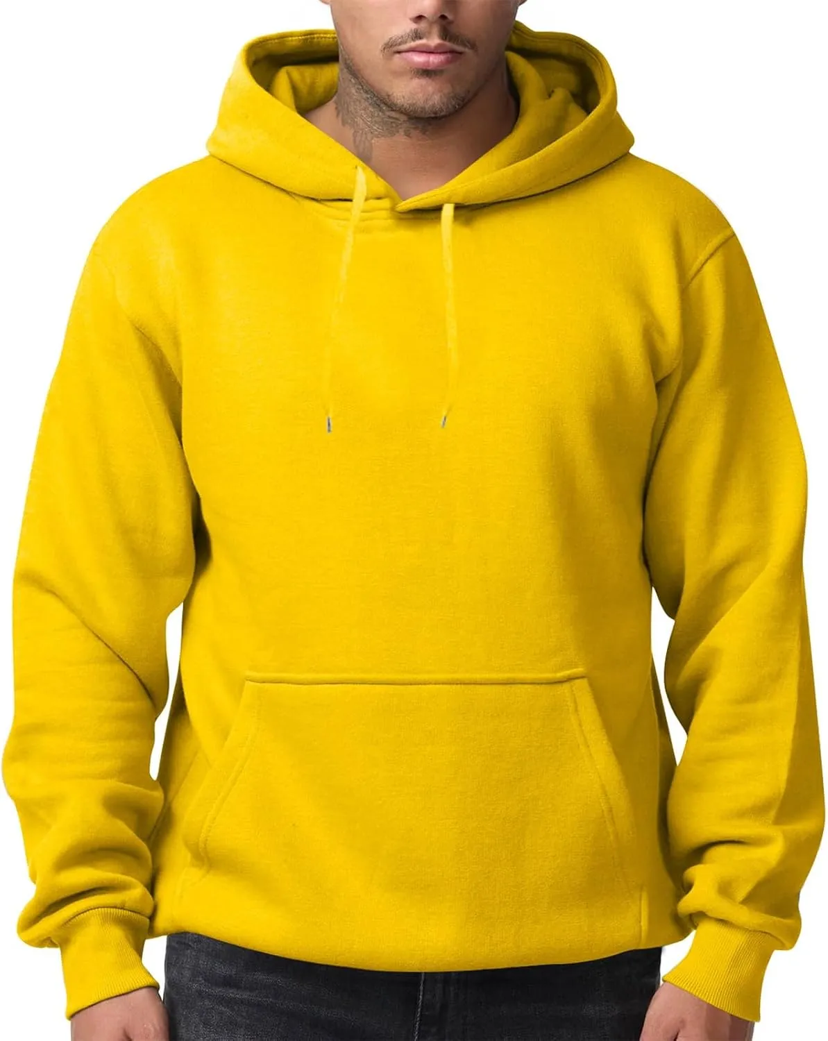 Mens Hoodies Pullover Fleece Lined Oversized Hoodie Casual Loose Long Sleeve Drawstring Hooded Sweatshirt with Pockets