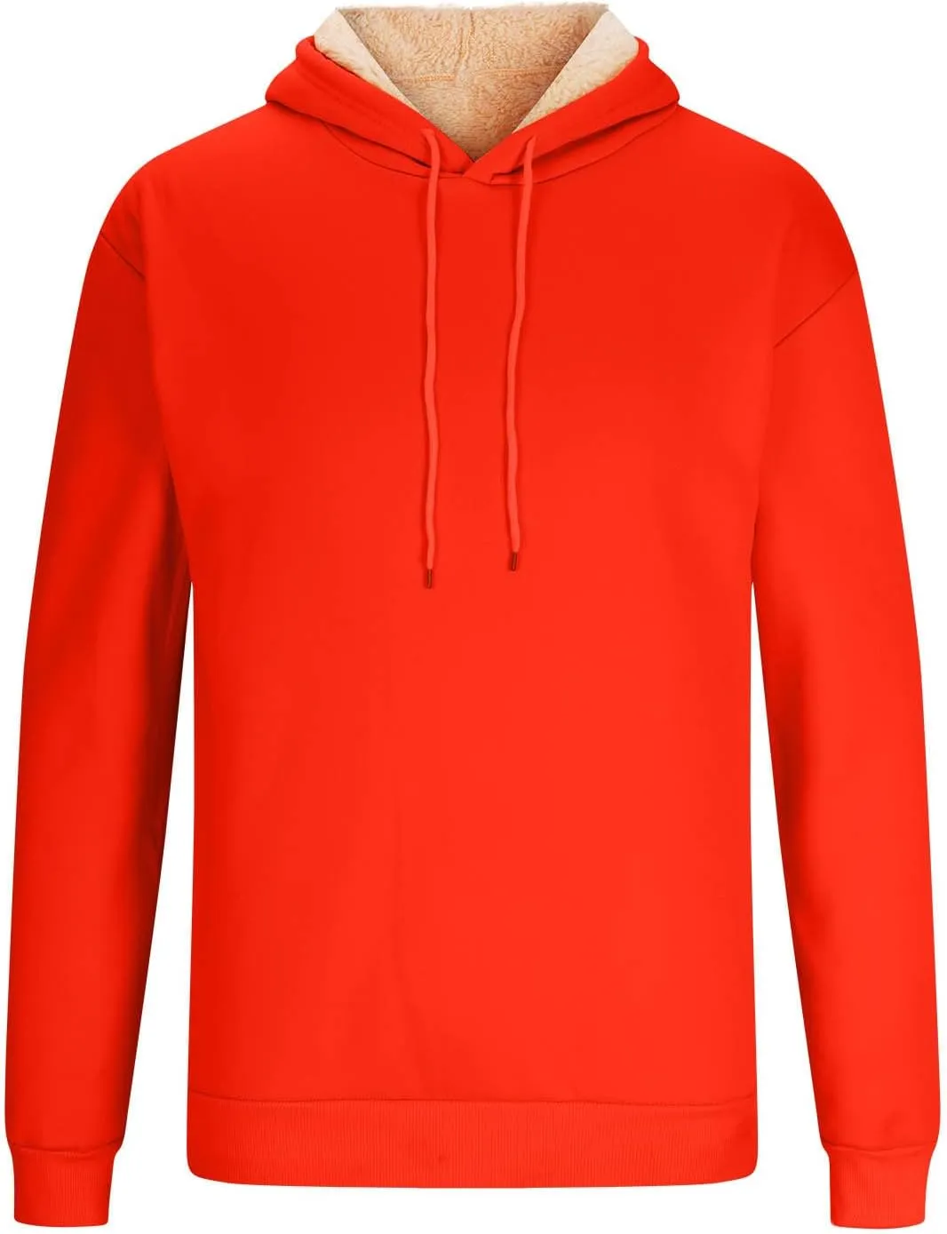 Mens Hoodies Thick Sherpa Lined Winter Windproof Warm Fleece Pullover Hooded Long Sleeve Thermal Athletic Sweatshirts