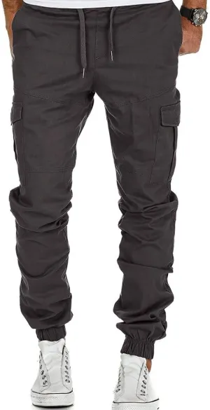 Mens Outdoor Cargo Hiking Pants Cotton Multi-Pockets Tactical Work Pants Lightweight Military Combat Cargo Jogger Sweatpants