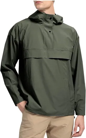 Men's Packable Rain Jackets Waterproof with Hood Lightweight Fashion Raincoat Windbreaker Outdoor Hiking Travel Coat