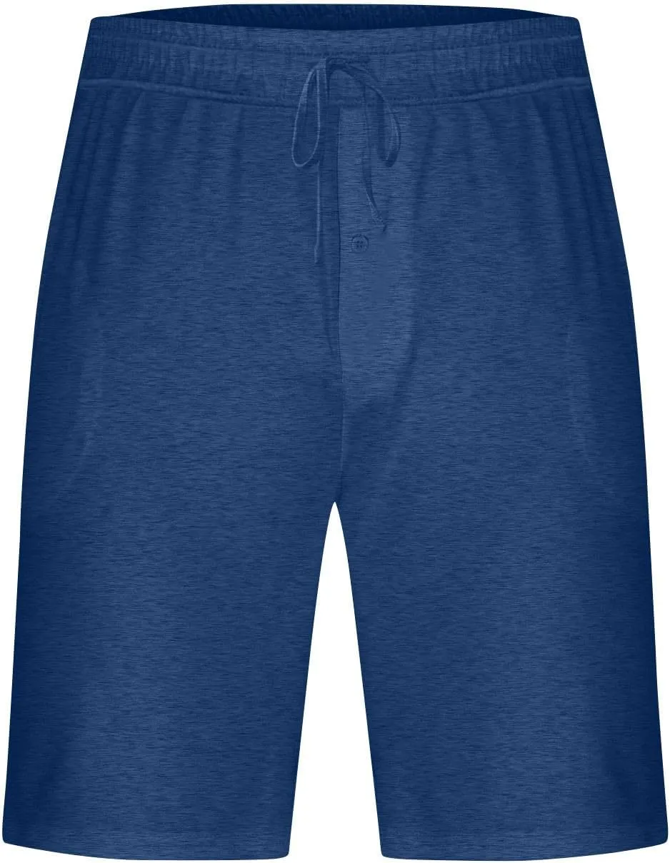 Men's Pajama Shorts Soft Sleepwear Bottoms Elastic Waistband Loungewear Plus Size Sleep Short Pants