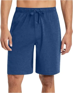 Men's Pajama Shorts Soft Sleepwear Bottoms Elastic Waistband Loungewear Plus Size Sleep Short Pants