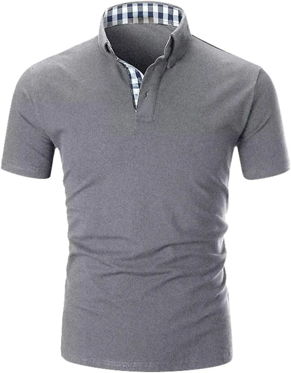 Mens Polo Shirts Cotton Regular Fit Solid Short Sleeve Polo Rugby Shirts with Collar