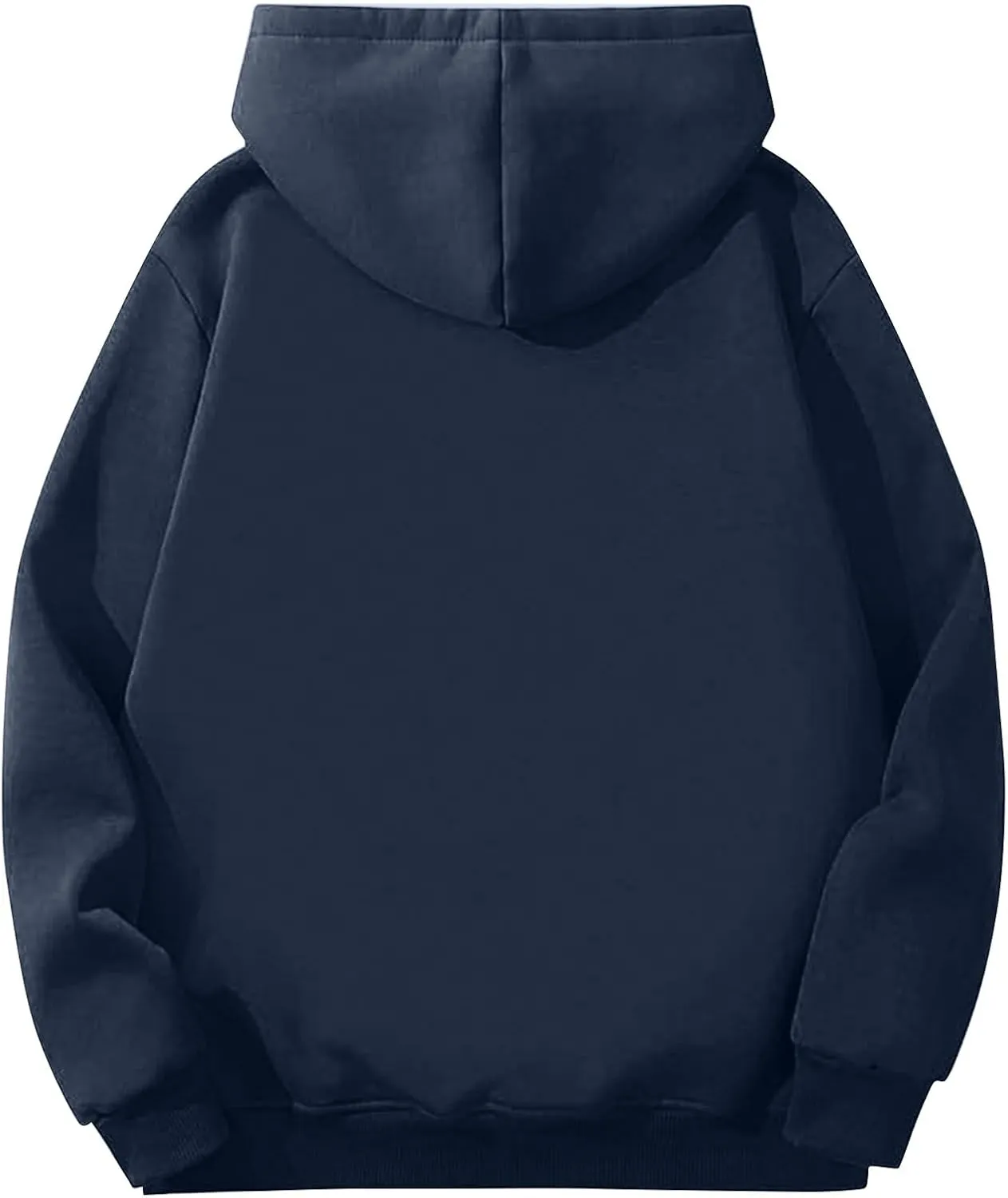 Men's Pullover Heavy Hoodie Sherpa Fleece Lined Kangaroo Pocke Winter Warm Solid Hooded Athletic Sweatshirt