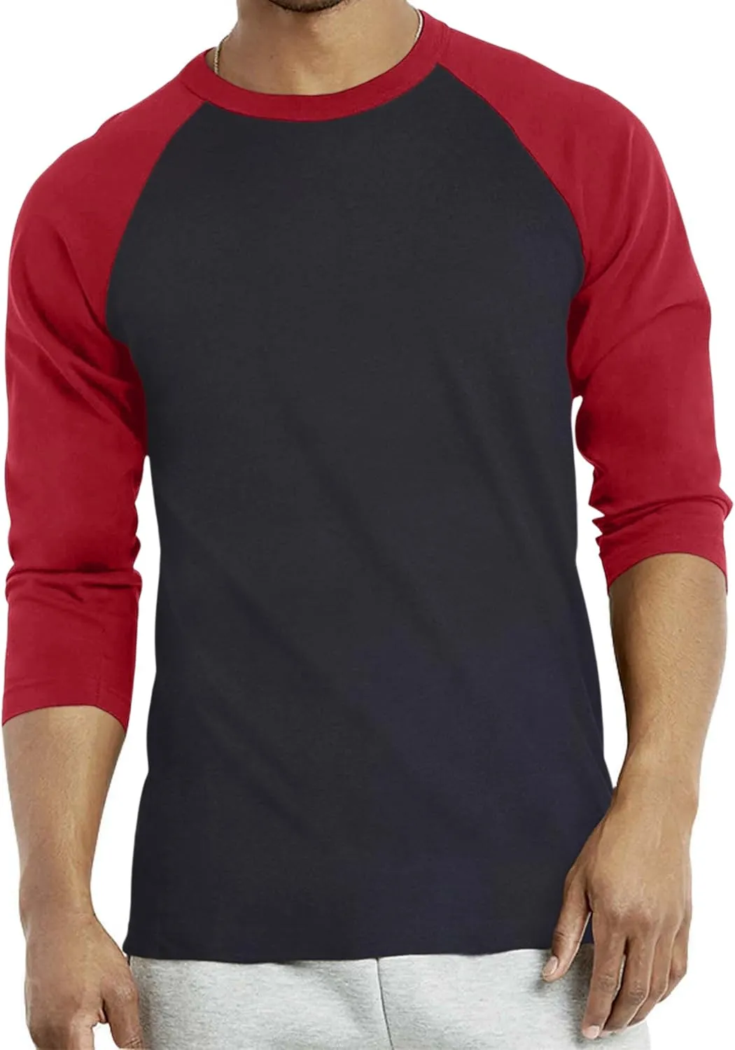 Men's Raglan Baseball Tee Shirt - Casual T-Shirts