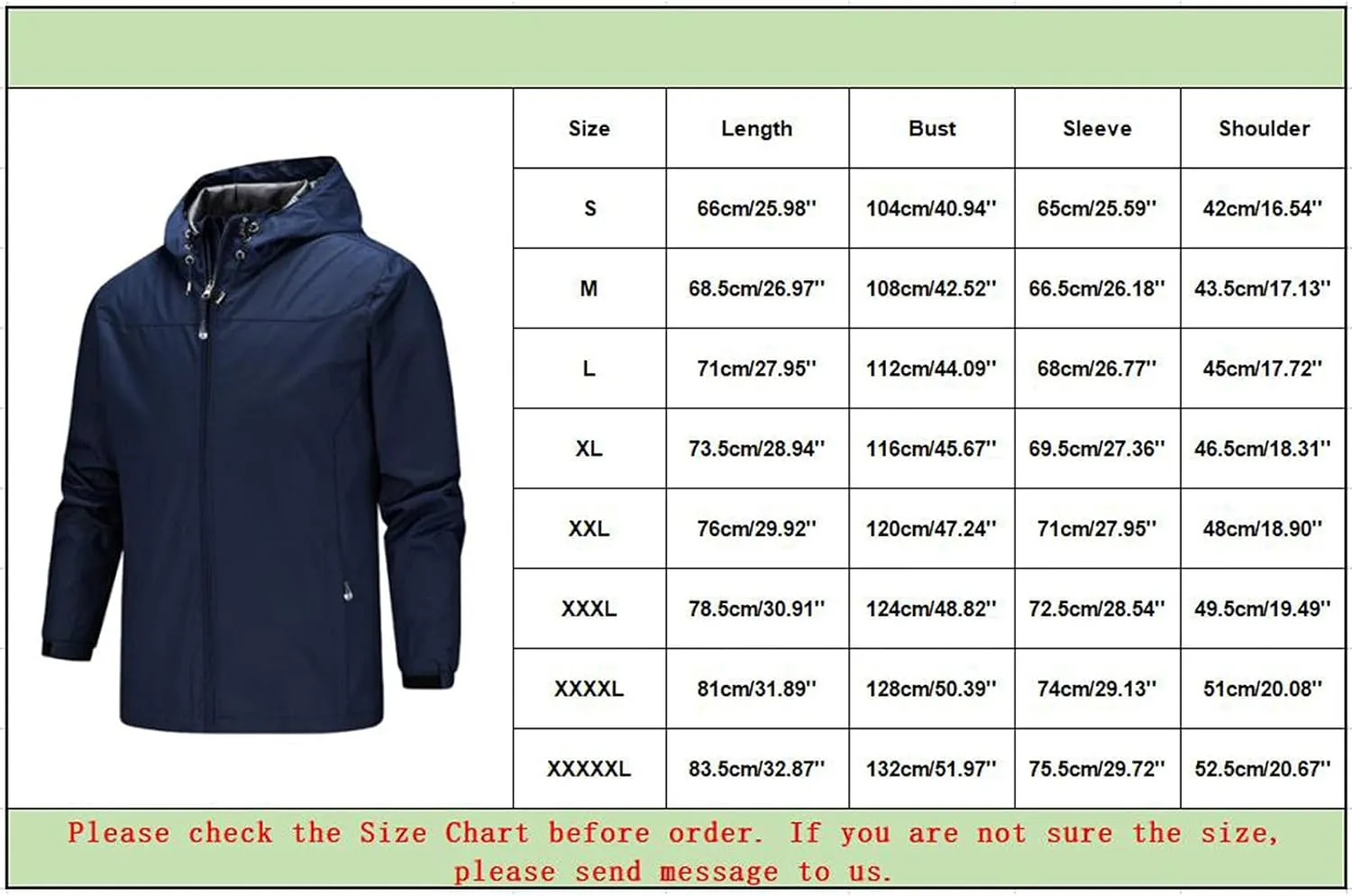 Mens Rain Jackets Waterproof with Hood Lightweight Outdoor Hiking Windbreakers Big and Tall Zip Up Hoodie with Pocket