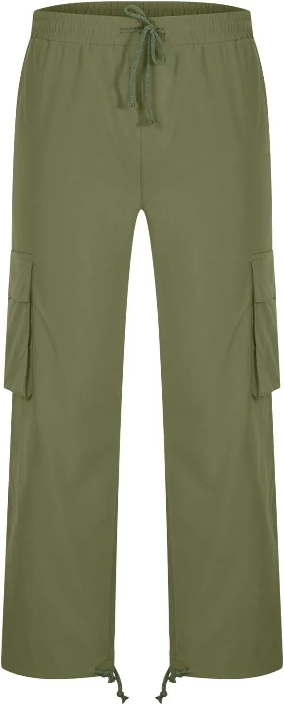 Men's Relaxed Fit Cargo Pants Baggy Straight Leg Pant Outdoor Sweatpants Loose Comfy Trousers Track Bottoms Plus Size