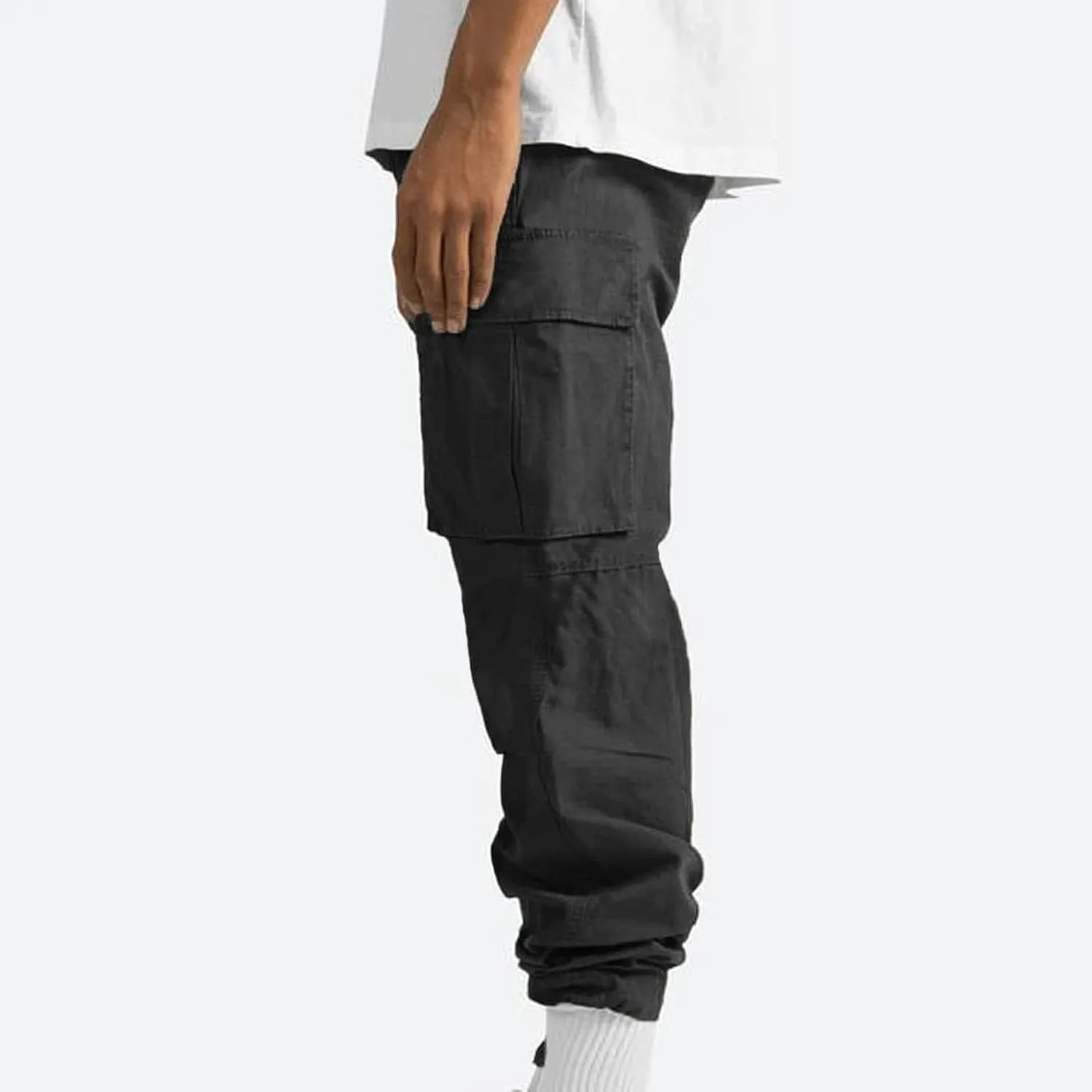 Men's Relaxed Fit Cargo Pants Baggy Straight Leg Pant Outdoor Sweatpants Loose Comfy Trousers Track Bottoms Plus Size