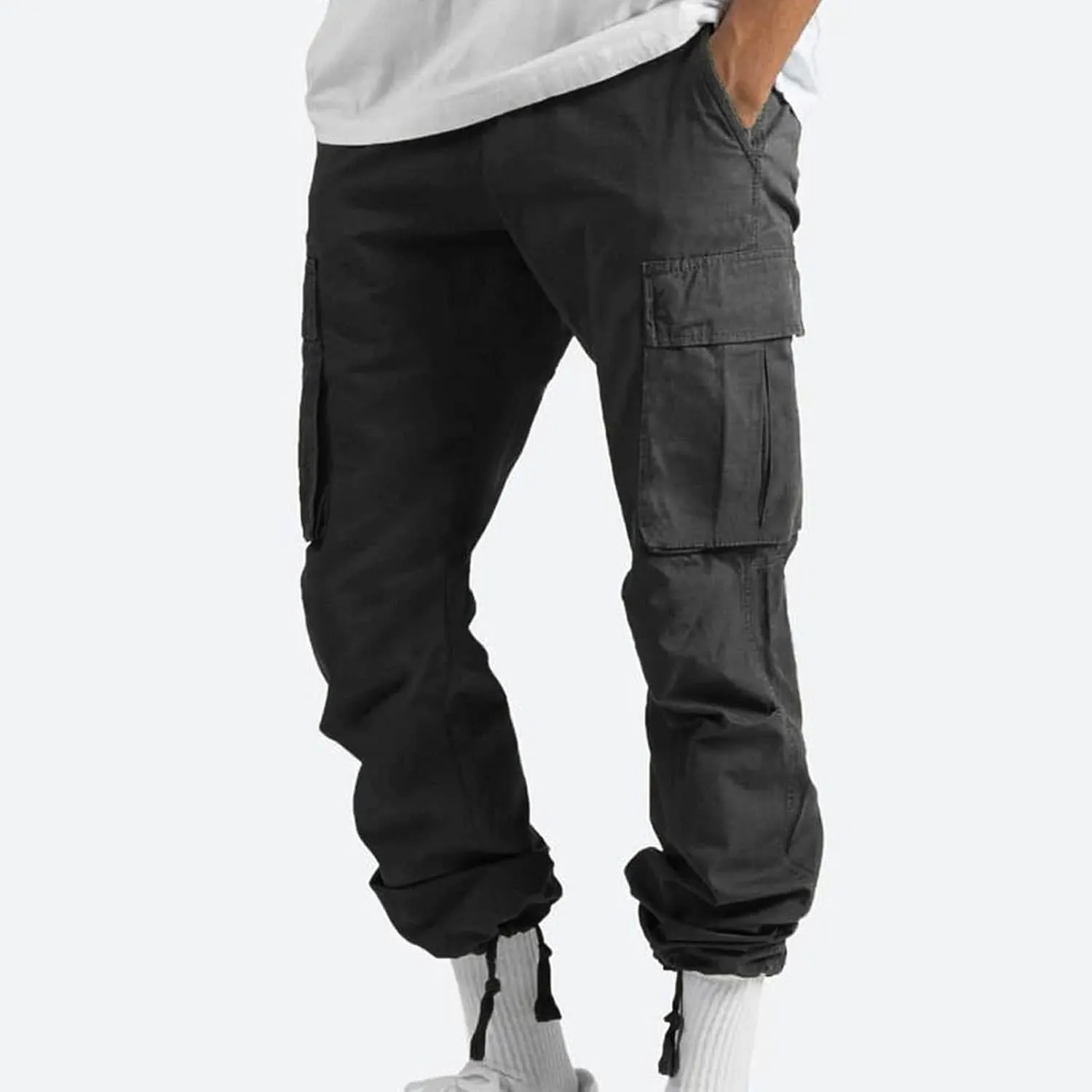 Men's Relaxed Fit Cargo Pants Baggy Straight Leg Pant Outdoor Sweatpants Loose Comfy Trousers Track Bottoms Plus Size
