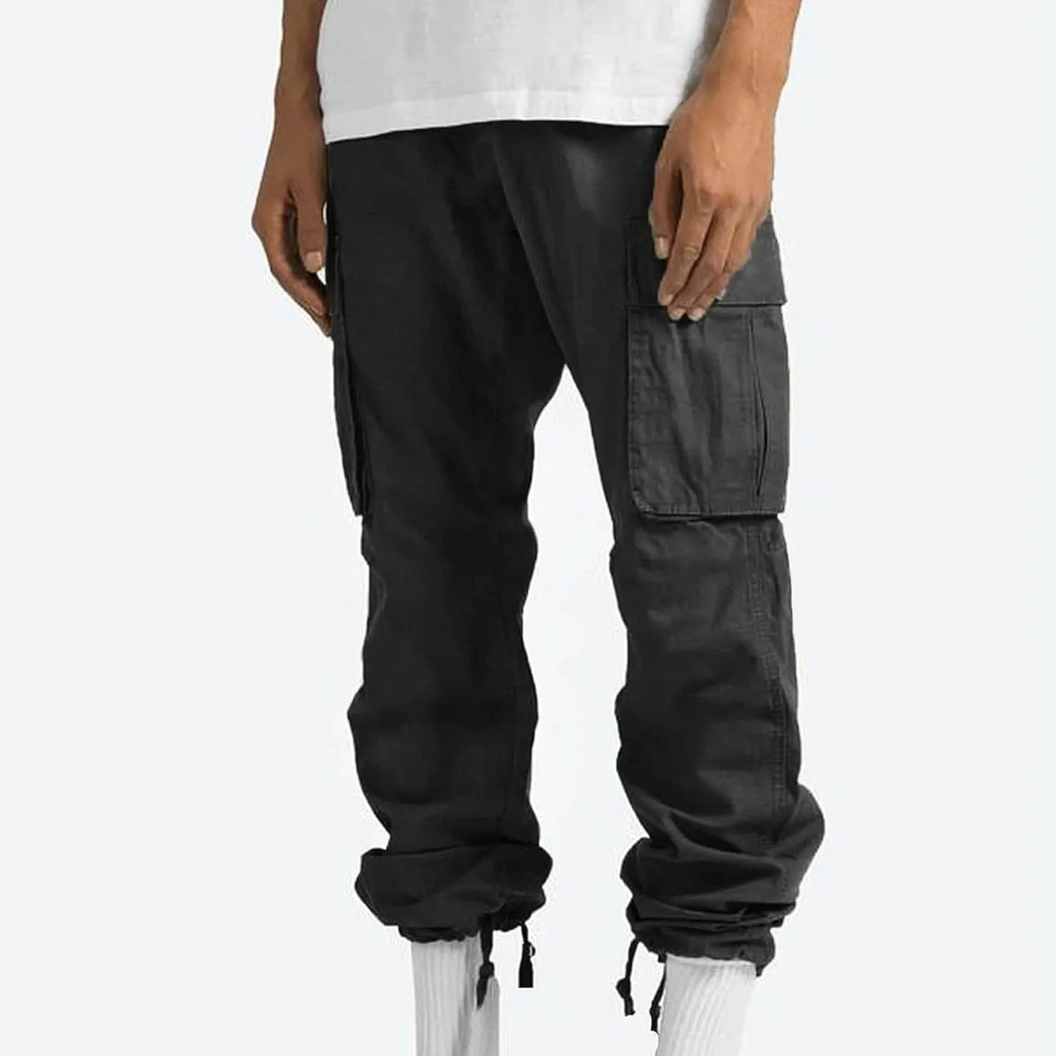 Men's Relaxed Fit Cargo Pants Baggy Straight Leg Pant Outdoor Sweatpants Loose Comfy Trousers Track Bottoms Plus Size