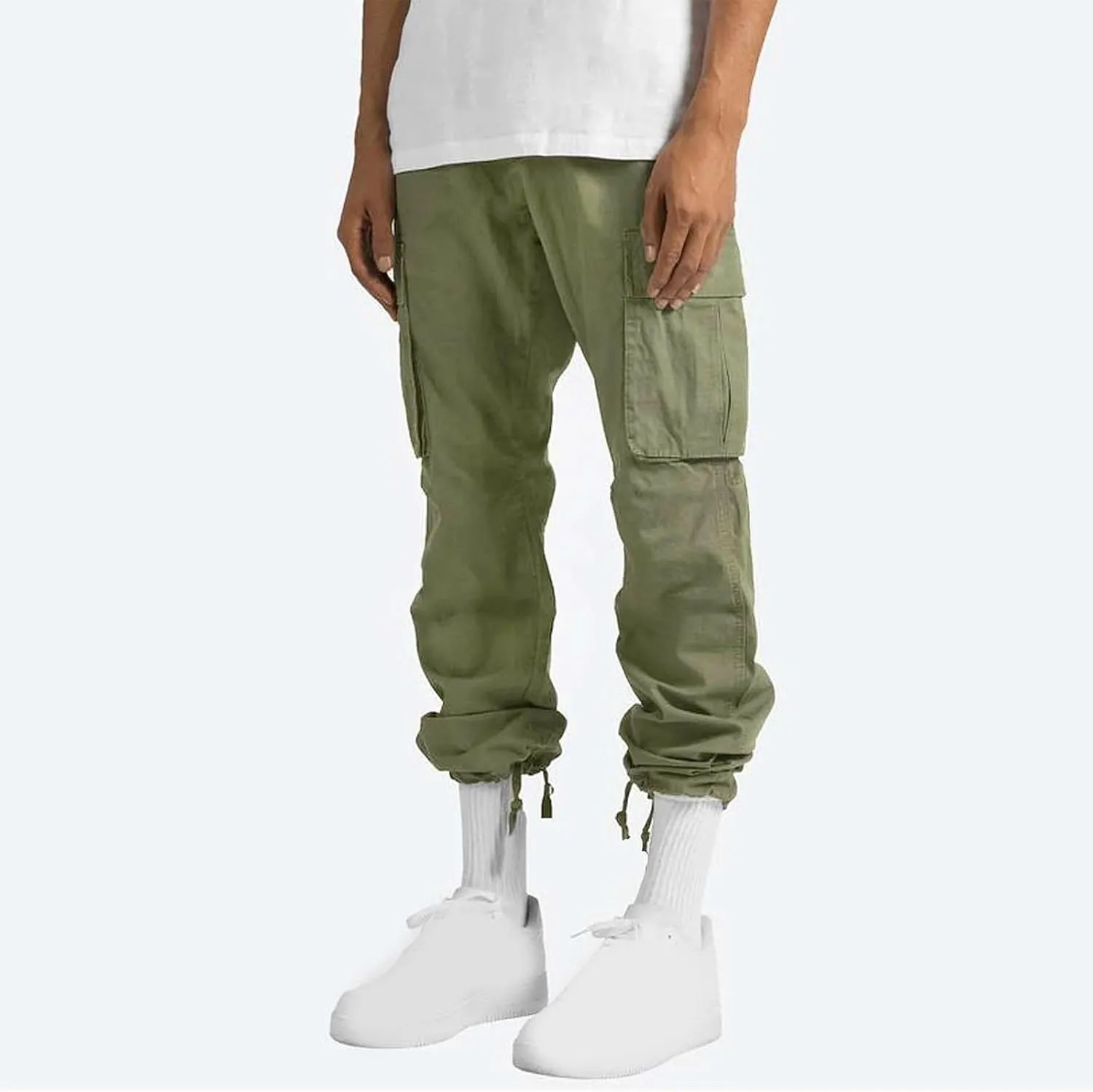 Men's Relaxed Fit Cargo Pants Baggy Straight Leg Pant Outdoor Sweatpants Loose Comfy Trousers Track Bottoms Plus Size