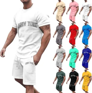 Mens Short Sets Outfits 2 Piece Tracksuits Summer Short Sleeve Shirt and Shorts Set Beach Vacation Outfit Mens Undershirts
