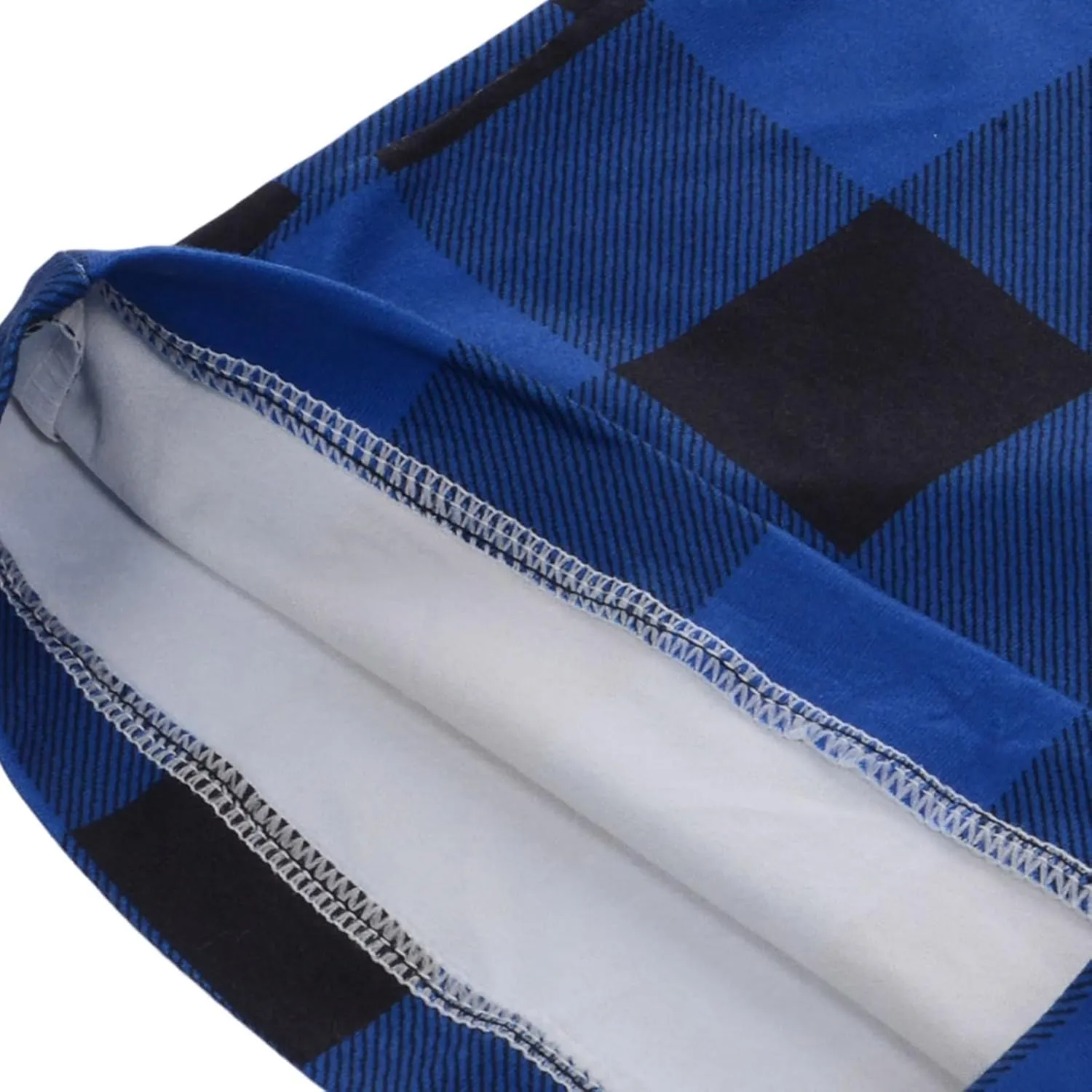 Mens Soft Plaid Long Elastic Waist with 2 Pockets Fleece Sleep Lounge Pajama Bottoms Pants