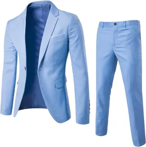 Mens Suits Classic Fit 2 Piece Slim Fit Jacket Pants Wedding Formal Outfits Groomsmen Suits Prom Homecoming Tuxedos
