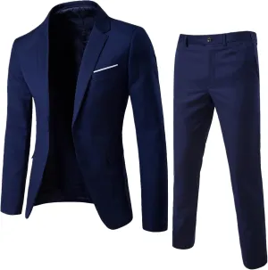 Mens Suits Classic Fit 2 Piece Slim Fit Jacket Pants Wedding Formal Outfits Groomsmen Suits Prom Homecoming Tuxedos