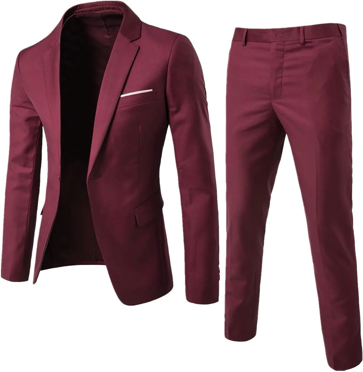 Mens Suits Classic Fit 2 Piece Slim Fit Jacket Pants Wedding Formal Outfits Groomsmen Suits Prom Homecoming Tuxedos